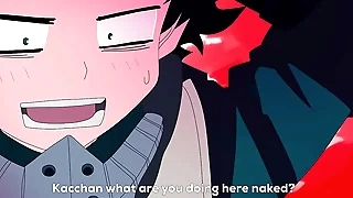Midoriya gives yon his aggravation in the air his straight friend Bakugo